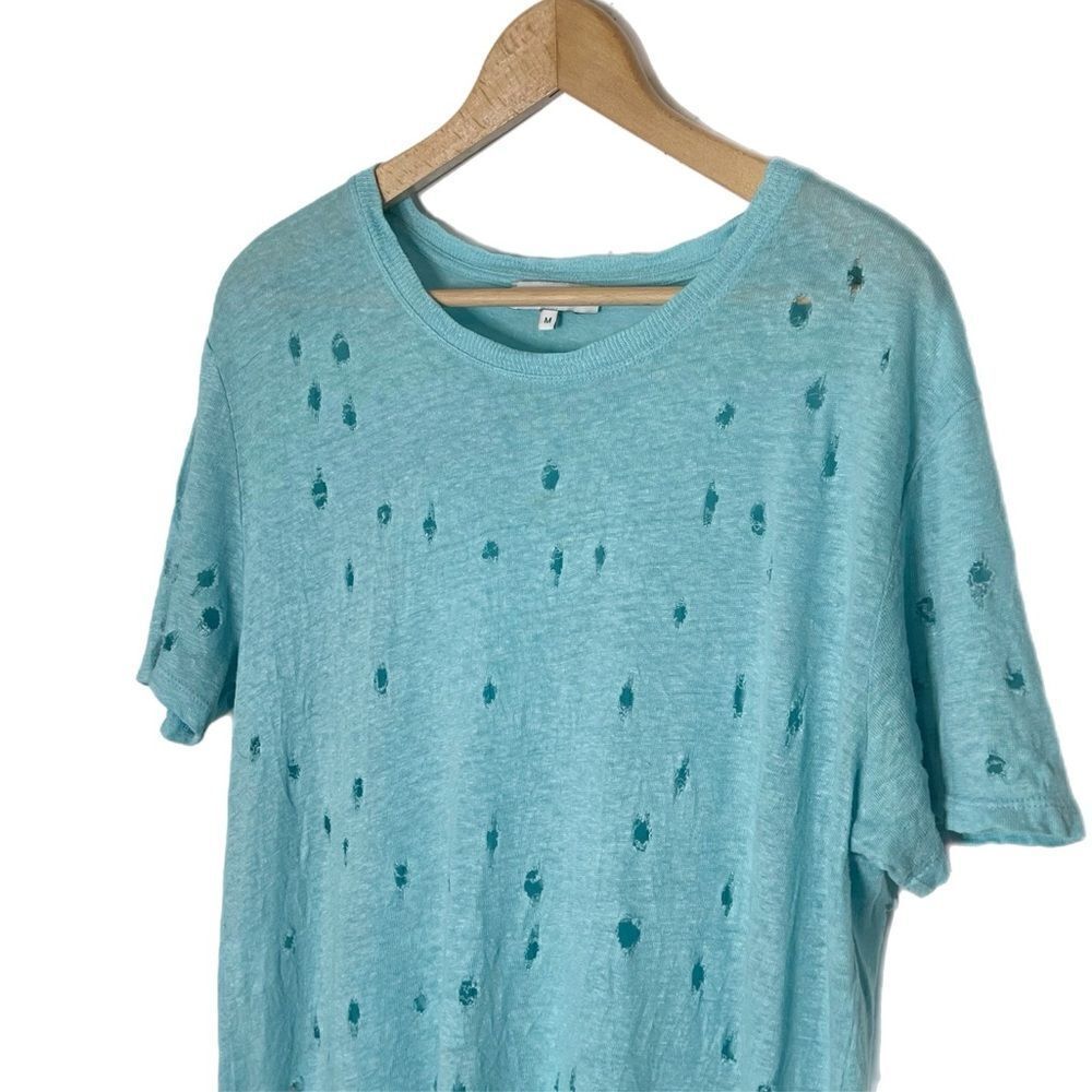 IRO Women’s Clay Linen Tee Aqua - Picture 4 of 6